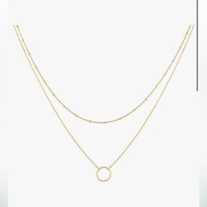 MEVECCO Layered Handmade 18k Gold Dainty Gold Bar Layering Necklace for Women